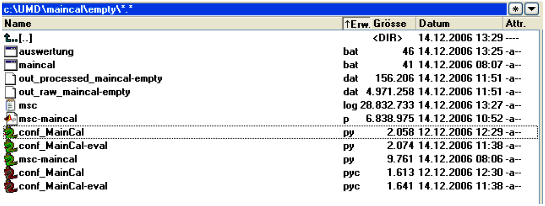 Historical calibration setup view (after run)