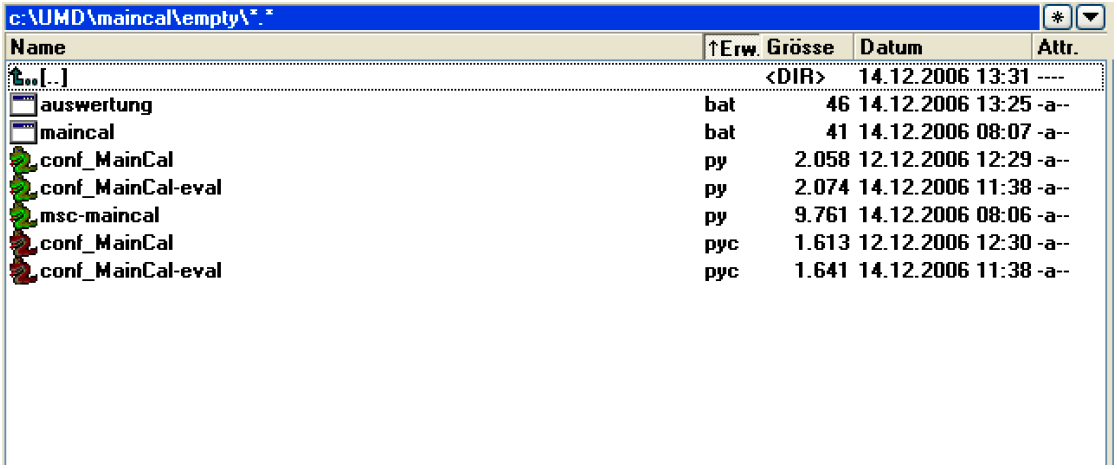 Historical calibration setup view (before run)